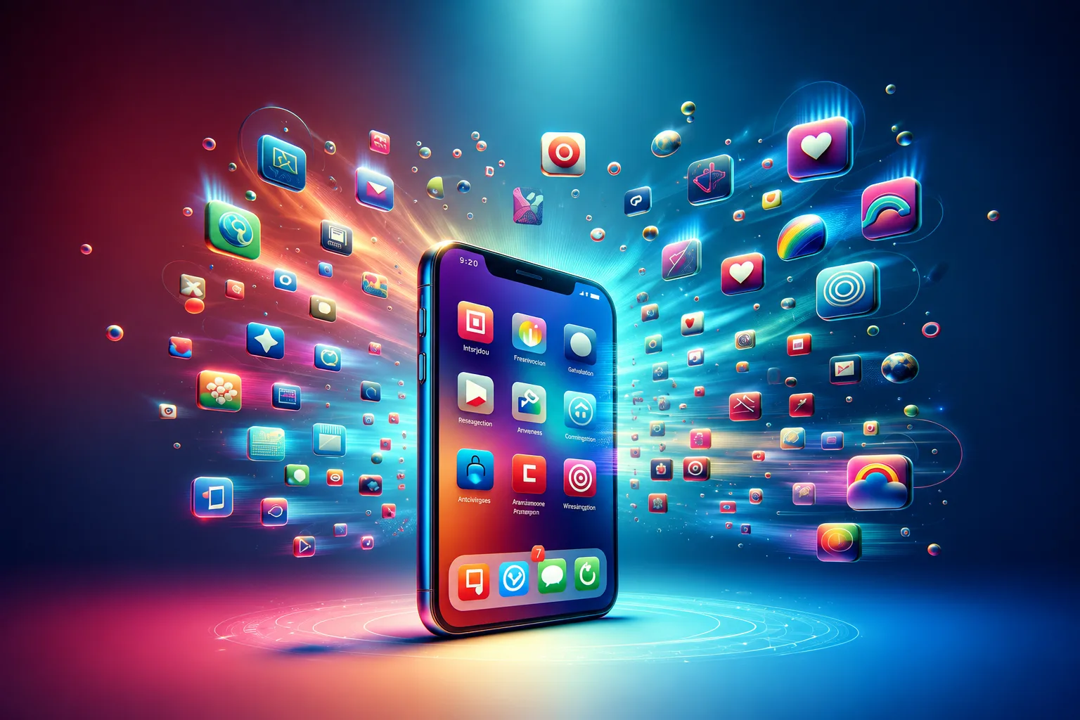 Mobile app development overview — smartphone with business applications